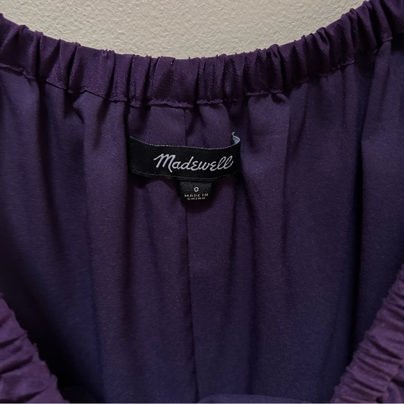 Madewell ~ Purple Silk 3/4 Sleeve Shift Mini Dress in size 0 - Picture 4 of 15